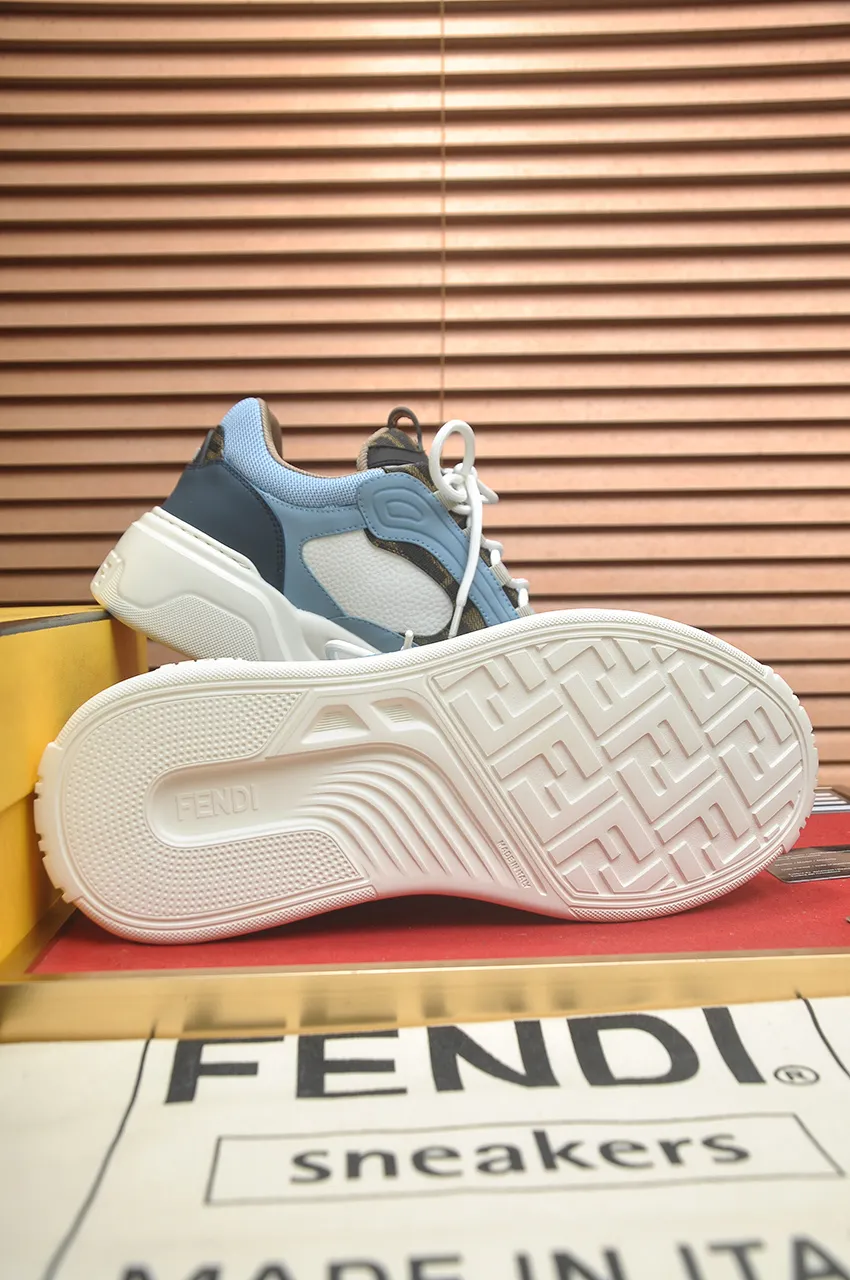 Men's shoes 💰600💶 [Fendi] The latest casual sports shoes 🔥 Many 💑 stars have the same style FD match. The original version is a one-to-one replica. Designer Kim Jones's first fendi match and Donkey brand Trainer basketball sneakers. Material: Original silk mesh. Lining: Breathable mesh. Packaging: Original 1:1 matching high-end packaging. Size: 38-45 (45 is custom-made and cannot be returned or exchanged)